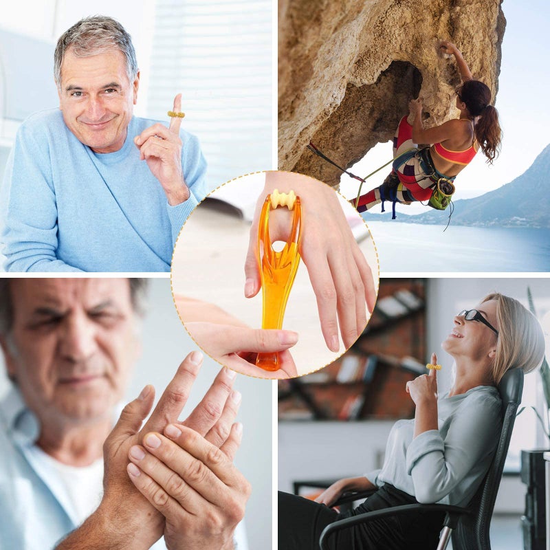 eyxformula 2 Finger Massager Roller & 5 Acupressure Rings - Arthritis Pain Relief & Trigger Finger Therapy Tool - Manual Hand Circulation Massagers for Carpal Tunnel, Rock Climbing Recovery & Gifts - Image 5